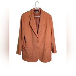 Coral Blazer with Notched Lapel and Oversized Fit